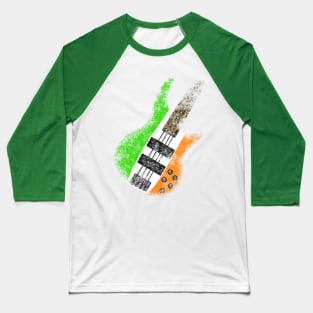 St Patrick's Day Irish Flag Bass Guitar Bassist Baseball T-Shirt